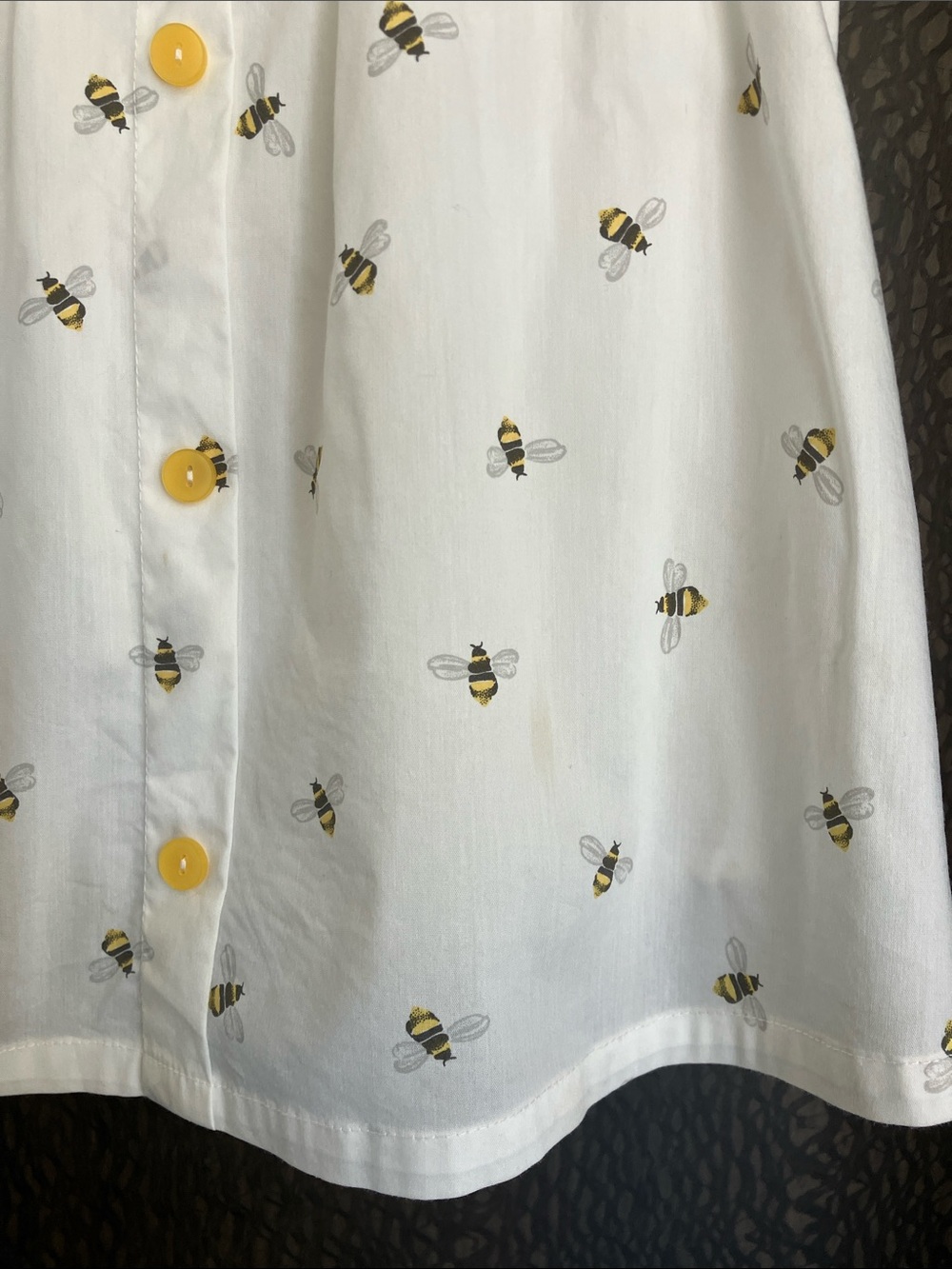 AMERICAN GIRL Cream Sundress Yellow Bee Print Front Bow Adjustable Straps Size 7 - Picture 3 of 11